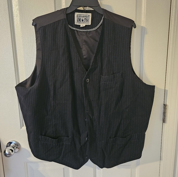 VTG CONVERSE ONE STAR PIN STRIPED VEST - MEN'S SIZE XXL - Picture 1 of 5